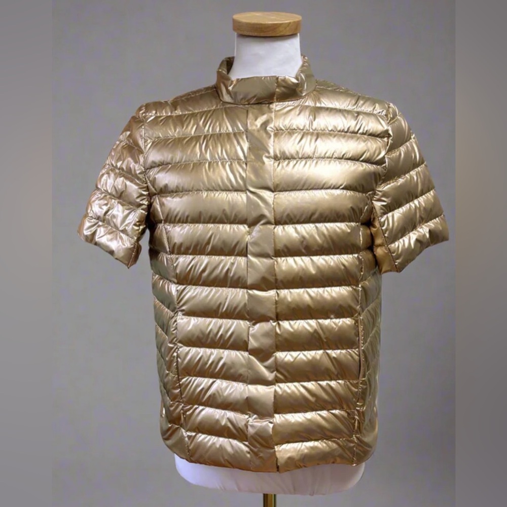 J. McLaughlin Amira Gold Short Sleeve Puffer Jacket - Picture 7 of 9